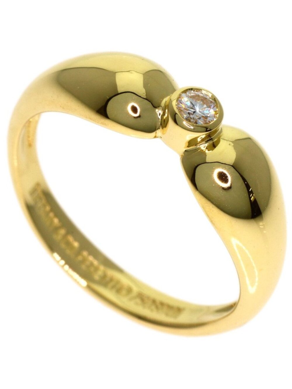 Tiffany & Co Double Teardrop Diamond Ring 18k Yellow Gold